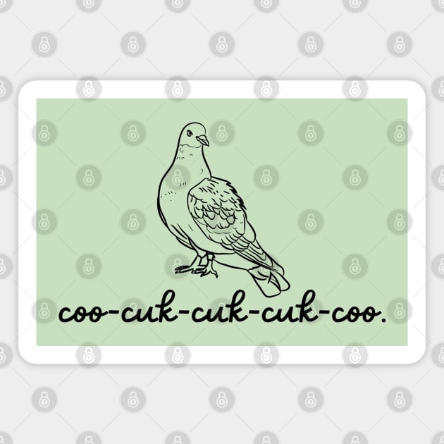 Rock Dove Graphic - Actual Bird Call Magnet by CursedContent